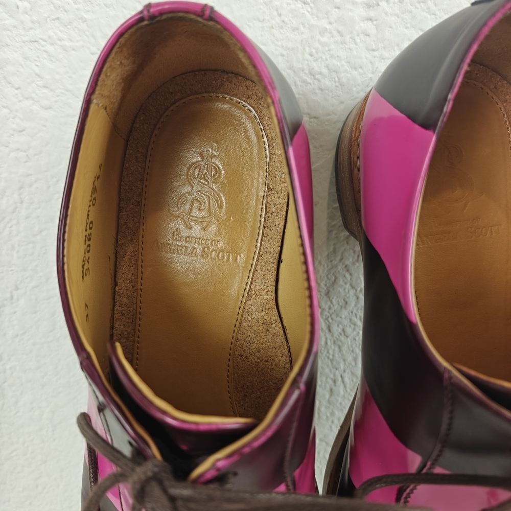 The Office of Angela Scott Colorblock Leather Oxford Shoes Sz 37 (US 6.5) Preppy - Picture 14 of 16
